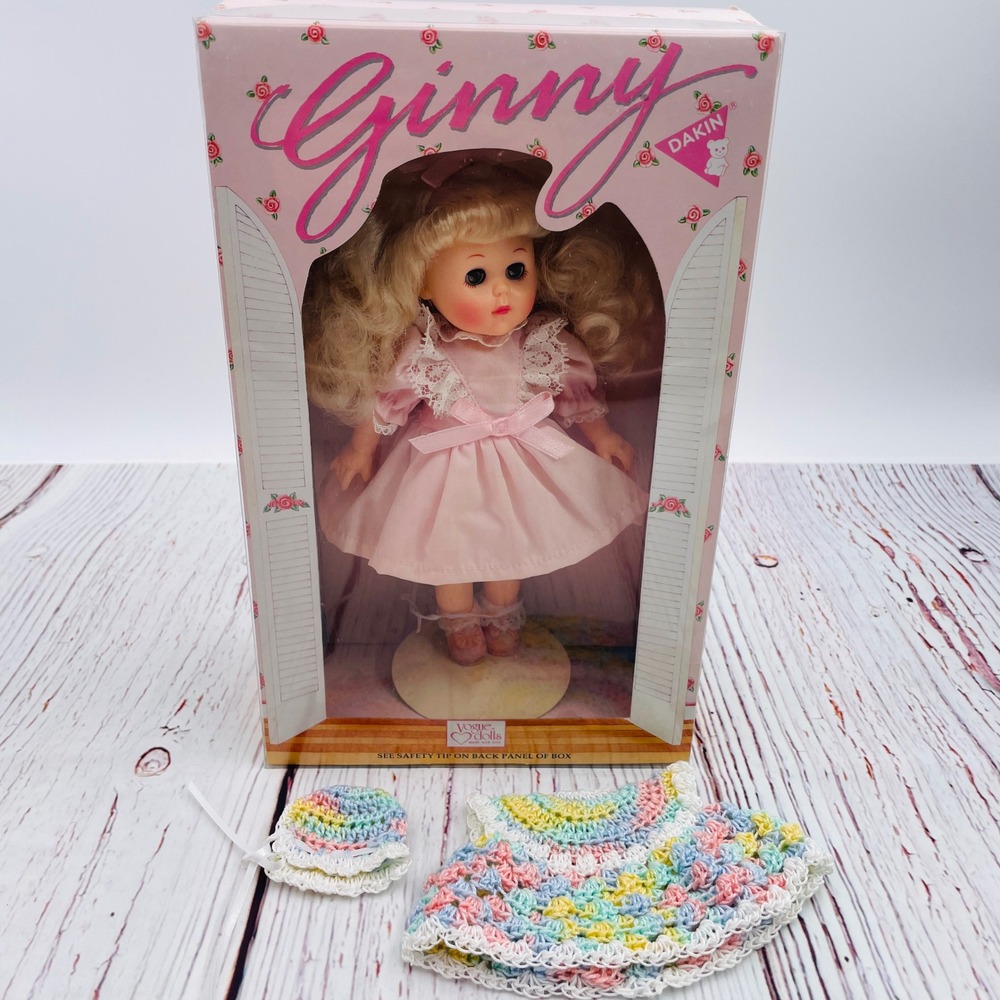 Vogue Ginny Happy Birthday Doll 1984 Dakin 70147 Pink Dress & Crochet Outfit